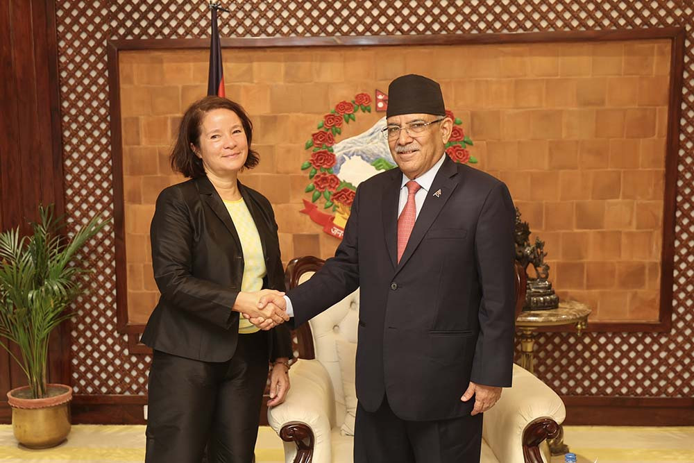 EU Ambassador Deprez pays farewell call on PM Dahal